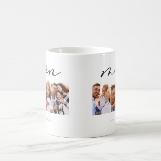 Mug maman mignonne script moderne multi photo cadeau (Centre)