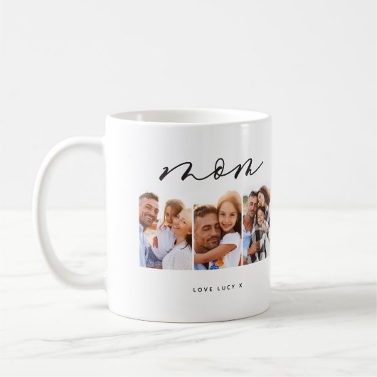 Mug maman mignonne script moderne multi photo cadeau (Gauche)