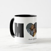 Mug Maman moderne Coeur Photo Nom Fête des Mères (Devant gauche)
