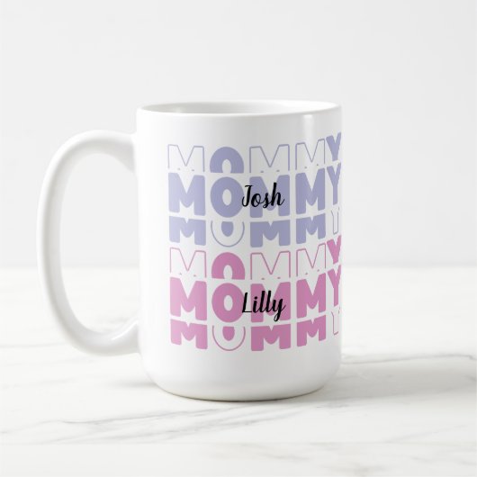 Mug Maman Moderne Pastel Couleur Personnalisée Fête de (Gauche)