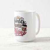 Mug Maman Moyenne du Monde Imprimé Léopard Chignon Déc (Devant droit)