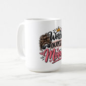 Mug Maman Moyenne du Monde Imprimé Léopard Chignon Déc (Devant gauche)