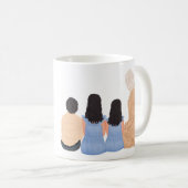 Mug Maman musulmane avec 2 filles et 1 fils Personnali (Devant droit)