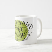 Mug Maman n'est pas facile Vert Aquarelle (Devant droit)