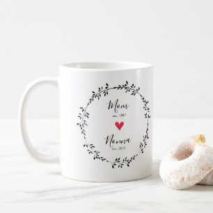 Mug Maman Nonna Année de création. Cœur