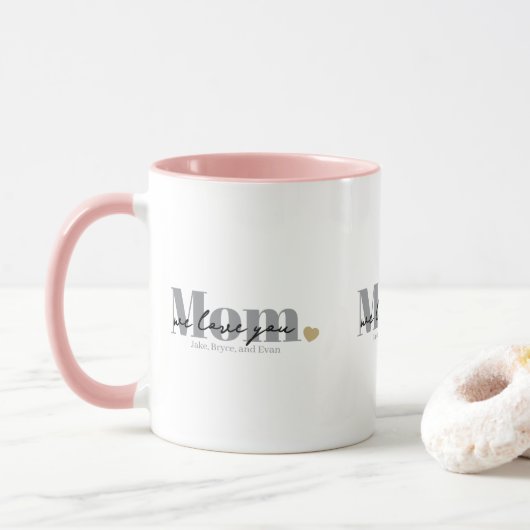 Mug Maman Nous T'aimons Écriture Noire (Avec donut)