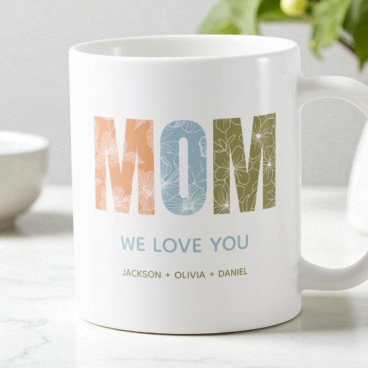 Mug Maman Nous Vous Aimons Automne Moderne Typographie