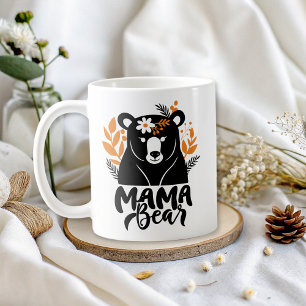Mug Maman Ours Élégant Fleurs Maman
