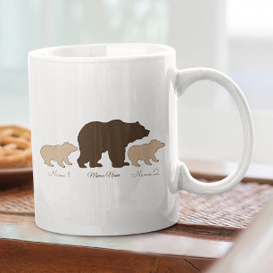 Mug Maman Ours Personnalisée Avec 2 Noms d'Enfants Cad