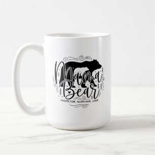 Mug Maman Ours Protecteur Noir et Blanc Script Maman O