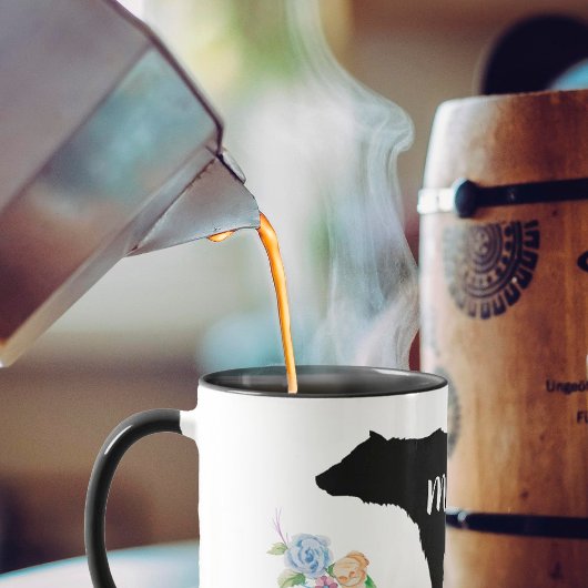 Mug Maman Ourse avec Fleurs et Nom