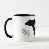 Mug Maman Ourse avec Fleurs et Nom (Gauche)