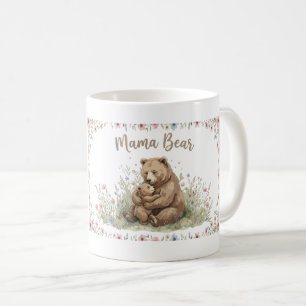 Mug Maman Ourse et Ourson Fleur Aquarelle