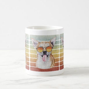 Mug Maman Papa Chihuahua Rétro Vintage Coucher de Sole