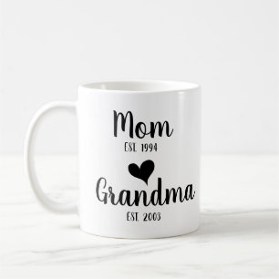 Mug Maman personnalisée, grand-mère, première maman