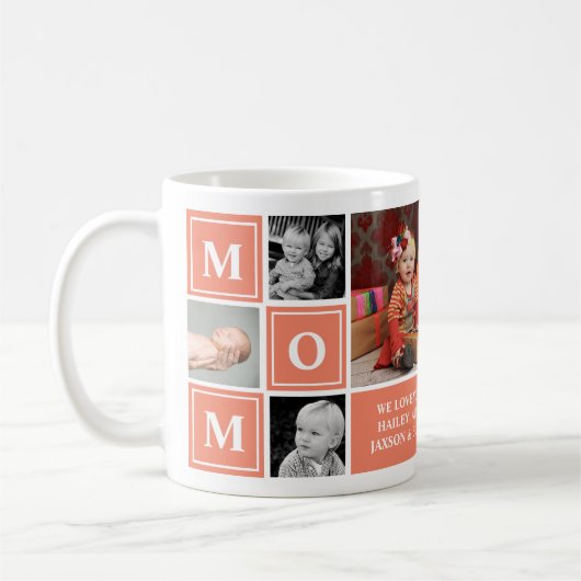 Mug Maman Photo Collage Coral Pink Fête des mères (Gauche)