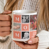 Mug Maman Photo Collage Coral Pink Fête des mères