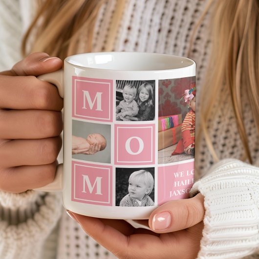 Mug Maman Photo Collage Fête des mères roses