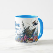 Mug Maman plongeur qui fait des vagues (Devant droit)