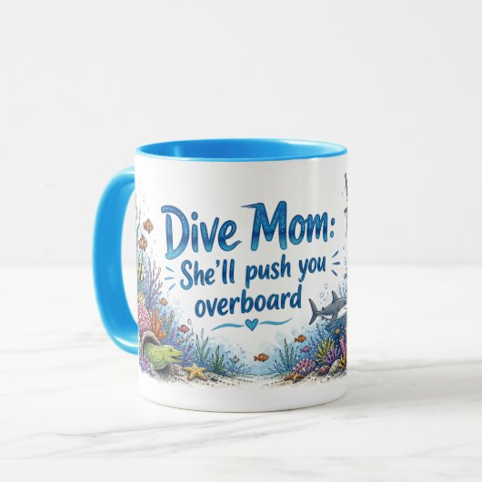 Mug Maman plongeur qui fait des vagues (Devant gauche)