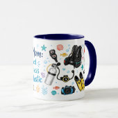 Mug Maman Plongeuse Qui Fait des Vagues (Devant droit)
