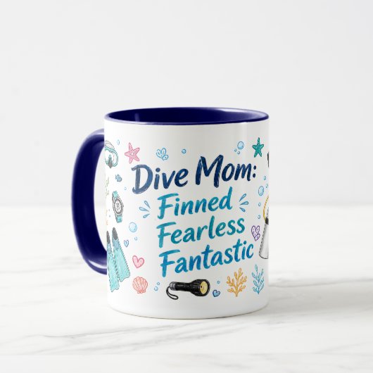 Mug Maman Plongeuse Qui Fait des Vagues (Devant gauche)