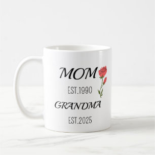 Mug Maman puis grand-mère typographie conception de fa