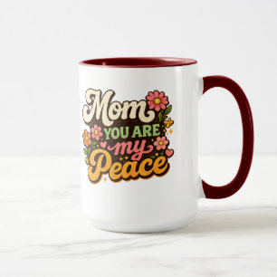 Mug Maman Rétro Tu Es Ma Paix Dessin Floral