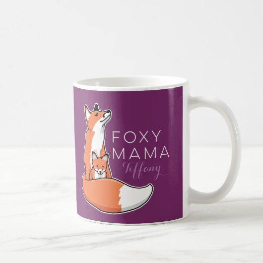 Mug Maman rusée de Fox avec le bébé, personnalisé (Droite)