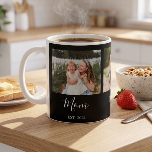 Mug Maman Script Établi Noir 3 Photo