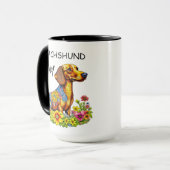 Mug Maman teckel en intelligence artificielle de dessi (Devant gauche)