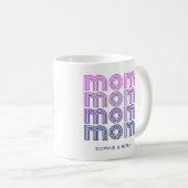 Mug Maman | Texte de style Disco rose et violet (Devant droit)