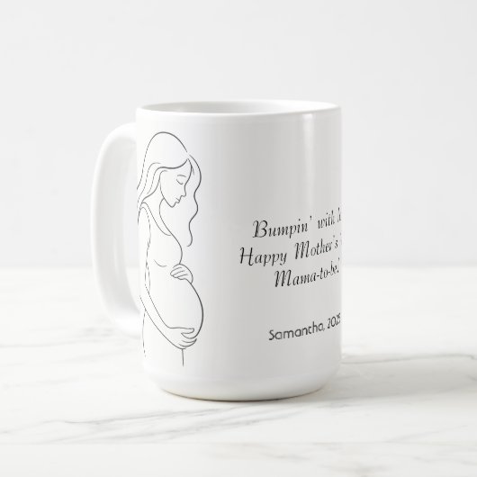 Mug Maman-to-be personnalisée | Silhouette de grossess (Devant gauche)
