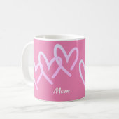 Mug Maman Triple Coeur rose (Devant gauche)