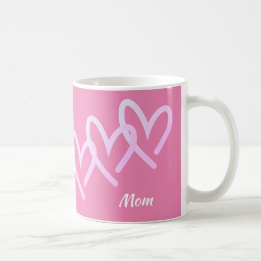 Mug Maman Triple Coeur rose (Droite)