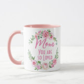Mug Maman Tu es si aimée Floral Rose (Gauche)