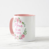 Mug Maman Tu es si aimée Floral Rose (Devant gauche)
