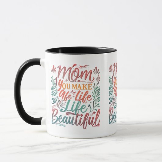 Mug Maman, tu fais la vie belle - 11 oz Conception de  (Gauche)