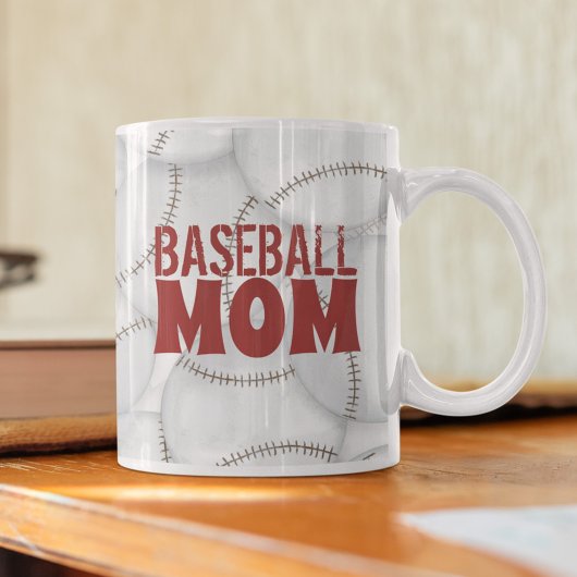 Mug Maman Typographie de baseball mignonne