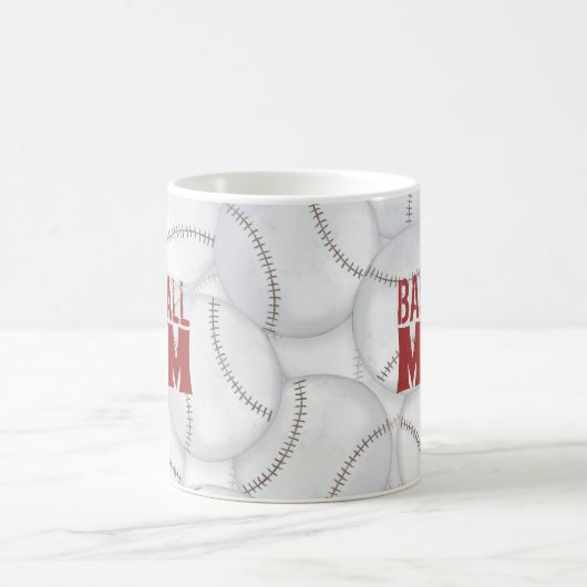Mug Maman Typographie de baseball mignonne (Centre)