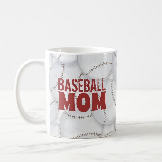 Mug Maman Typographie de baseball mignonne (Gauche)