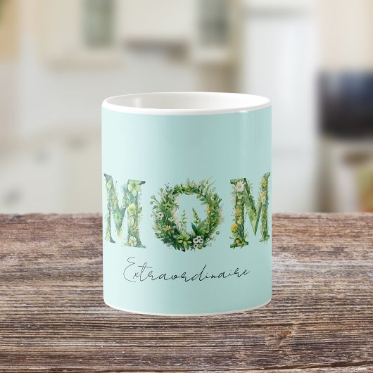 Mug Maman Typographie Florale Extraordinaire