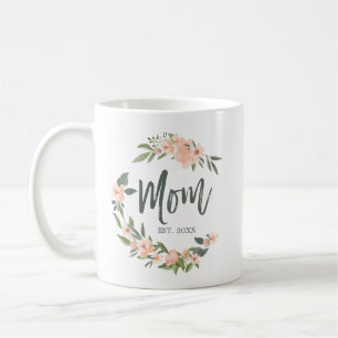 Mug Maman Typographie Pink Aquarelle Wreath Fête des m