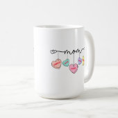 Mug Maman Valentines Enfants Nom Coeurs Convo (Devant droit)