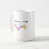 Mug Maman Valentines Enfants Nom Coeurs Convo (Devant gauche)