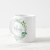 Mug Maman Vert Aquarelle Foliage Wreath (Devant gauche)