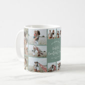 Mug Maman vert élégant moderne collage photo minime (Devant gauche)