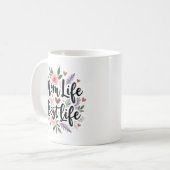 Mug Maman Vie Meilleure Vie Florale (Devant gauche)