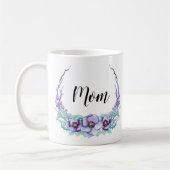 Mug Maman Violet Pourpre Fleurs Aquarelle Délicate (Gauche)
