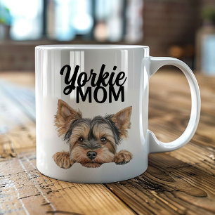 Mug Maman Yorkie Mignonne Qui Regarde Yorkie